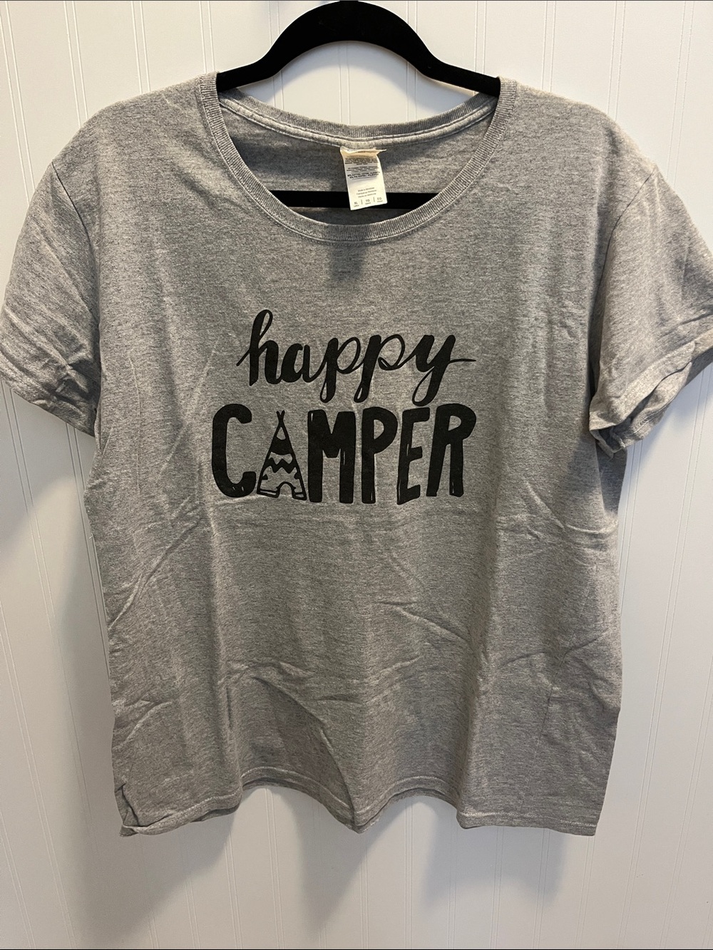 Gildan Gray Graphic Tee with Black Print